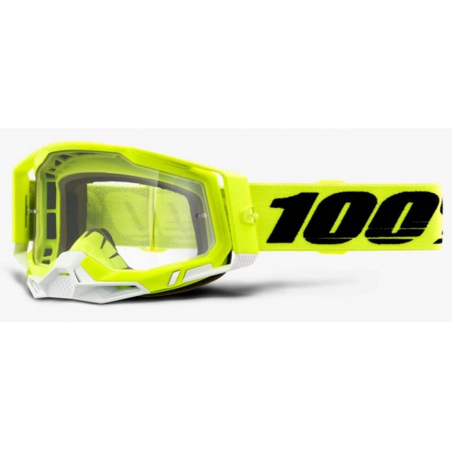 Окуляри 100% RACECRAFT 2 Goggle Fluo Yellow - Clear Lens