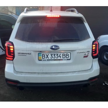Subaru Forester SJ оптика задняя альтернативная ,фонари тюнинг диодные черные / LED taillights smoked black