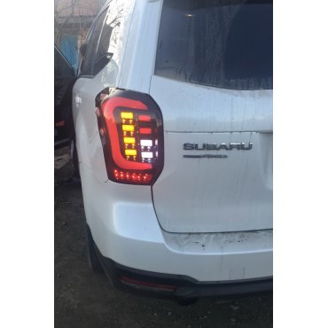 Subaru Forester SJ оптика задняя альтернативная ,фонари тюнинг диодные черные / LED taillights smoked black