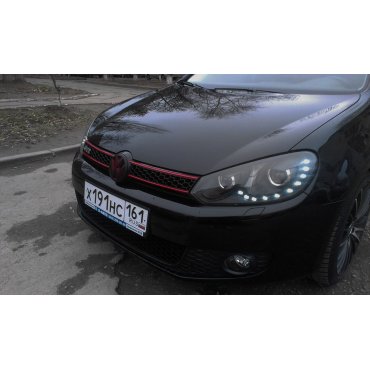 Volkswagen Golf 6 оптика передняя черная 2 линзы V1