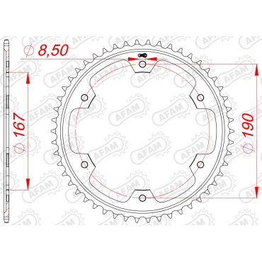 Зірка AFAM Steel Sprocket 525 [Silver]