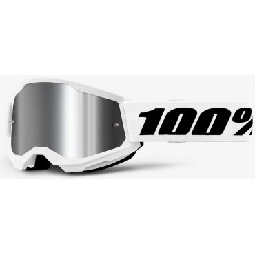 Окуляри 100% STRATA 2 Goggle White - Mirror Silver Lens