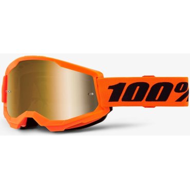 Окуляри 100% STRATA 2 Goggle Neon Orange - Mirror Gold Lens