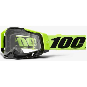 Окуляри 100% RACECRAFT 2 Goggle Neon Yellow - Clear Lens