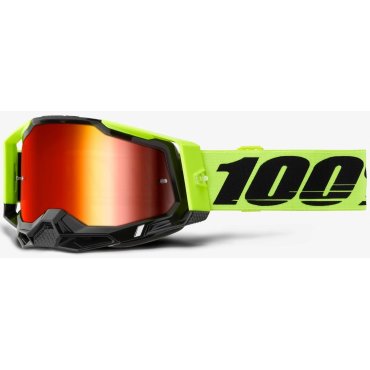 Окуляри 100% RACECRAFT 2 Goggle Neon Yellow - Mirror Red Lens