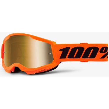 Дитячі окуляри 100% STRATA 2 Youth Goggle Neon Orange - Mirror Gold Lens