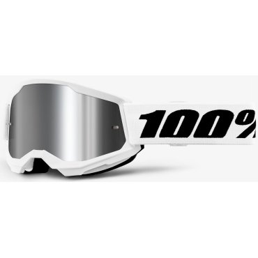 Дитячі окуляри 100% STRATA 2 Youth Goggle White - Mirror Silver Lens