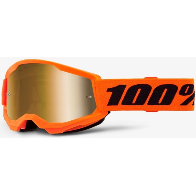 Дитячі окуляри 100% STRATA 2 Youth Goggle Neon Orange - Mirror Gold Lens