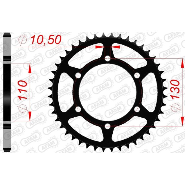 Зірка AFAM 520 Steel Chainwheel - Kawasaki [Black]