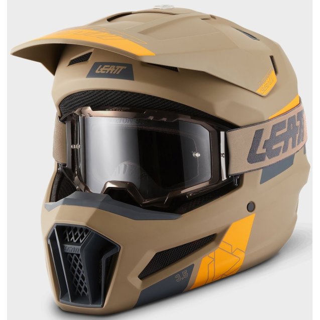 Шолом LEATT Moto 3.5 Helmet + Goggle [Khaki Brown]