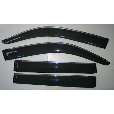 Toyota Prado 150- ветровики дверей с хром полоской ASP передние и задние/ дефлекторы/ sunvisors chrome