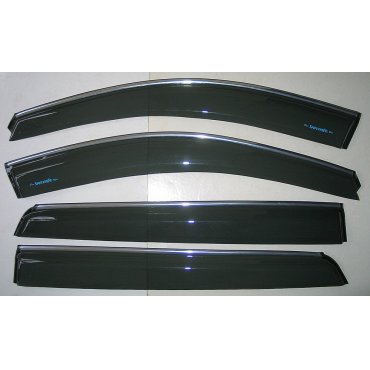 Hyundai Santa Fe 3 IX45- ветровики дверей с хром полоской ASP передние и задние/ дефлекторы/ sunvisors chrome