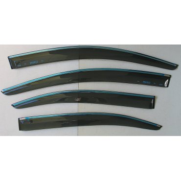 Chevrovet Aveo T300 седан 4 двери ветровики дверей с хром полоской ASP передние и задние/ дефлекторы/ sunvisors