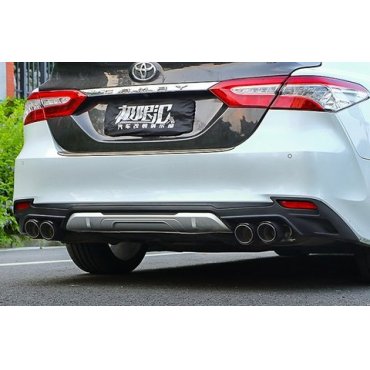 Toyota Camry XV70 2018+ диффузор заднего бампера черно белый V2