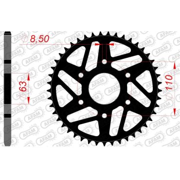Зірка AFAM 520 Steel Chainwheel - KTM [Black]