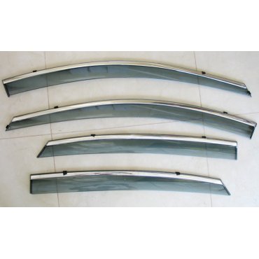 Kia Rio 2012- (K2) ветровики дефлекторы окон ASP с молдингом нержавеющей стали / sunvisors