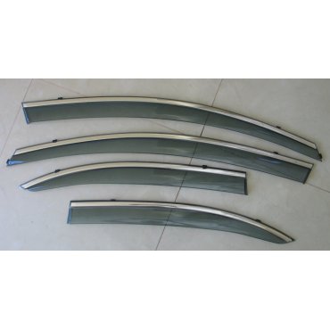 Mitsubishi Lancer X ветровики дефлекторы окон ASP с молдингом нержавеющей стали / sunvisors