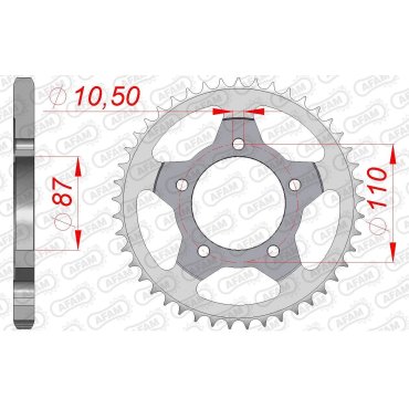 Зірка AFAM 525 Steel Chainwheel - Suzuki [Silver]