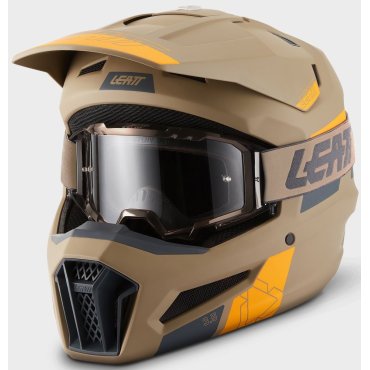Шолом LEATT Moto 3.5 Helmet + Goggle [Khaki Brown]