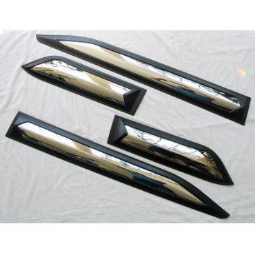 Mitsubishi L200 Triton 2016+ молдинги дверные черные с хром вставкой ABS