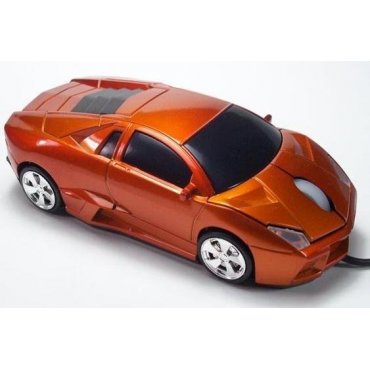 мышка компьютерная проводная Lamborghini оранжевая 